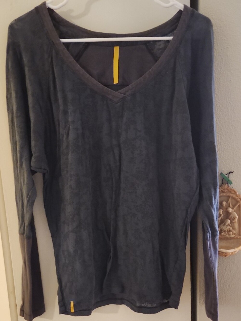 Lole Long Sleeve Charcoal Blouse T Shirt Top